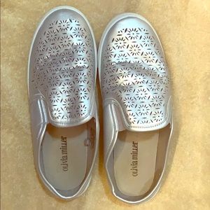 Silver slip ons